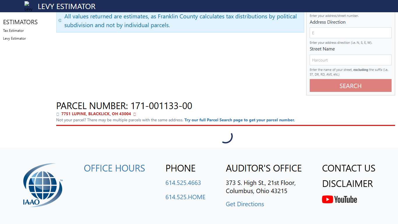 Levy Estimator Franklin County Auditor