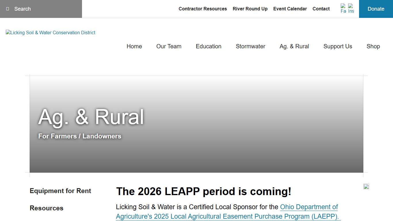 Land Preservation : Ag. & Rural : Licking Soil & Water Conservation District